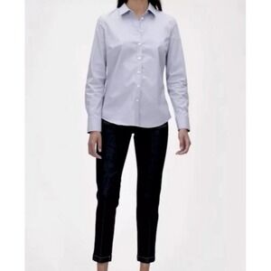 Banana Republic Riley Taylored Fit Button Up Shirt Blue Cotton Blend SZ P8